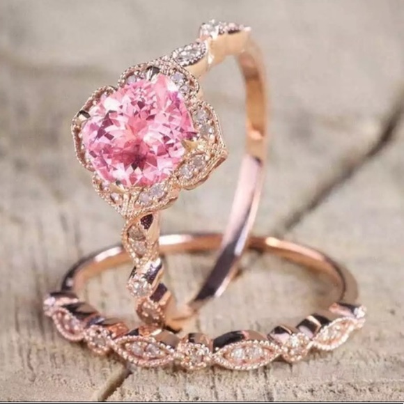 ♡NEW Rose Gold Pink Round Cut Ring☆ - Picture 3 of 4